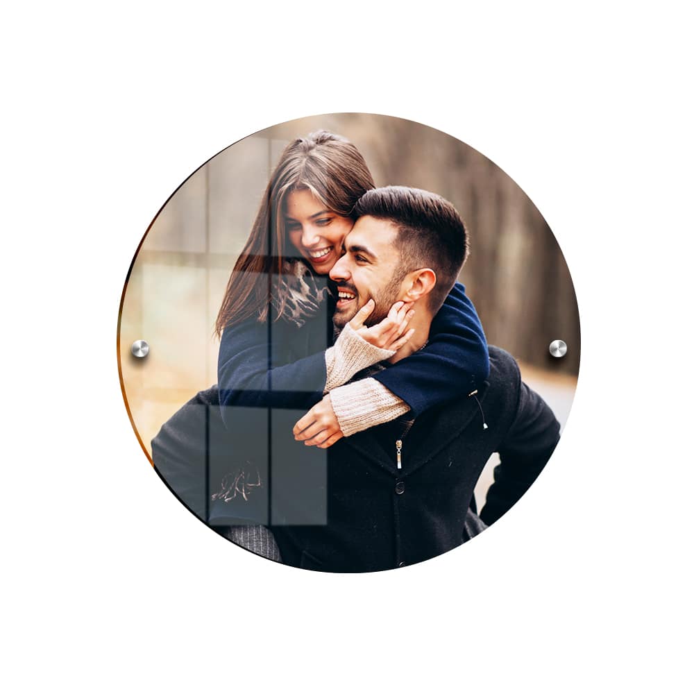 Customized Acrylic UV Photo Frame Round design with HD UV printing