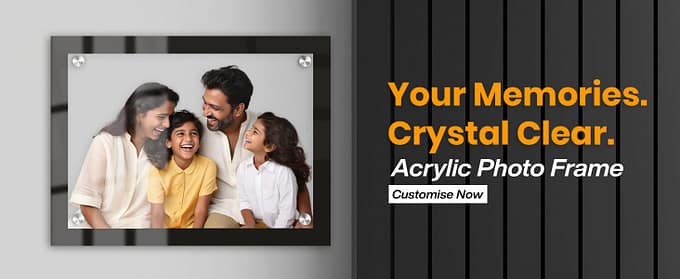 Premium acrylic photo frame for office desk