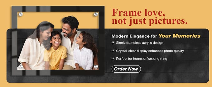 Modern acrylic frame for personalized gifting